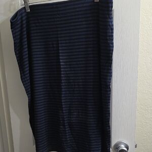 Metaphor Navy and Black Striped Maxi Skirt